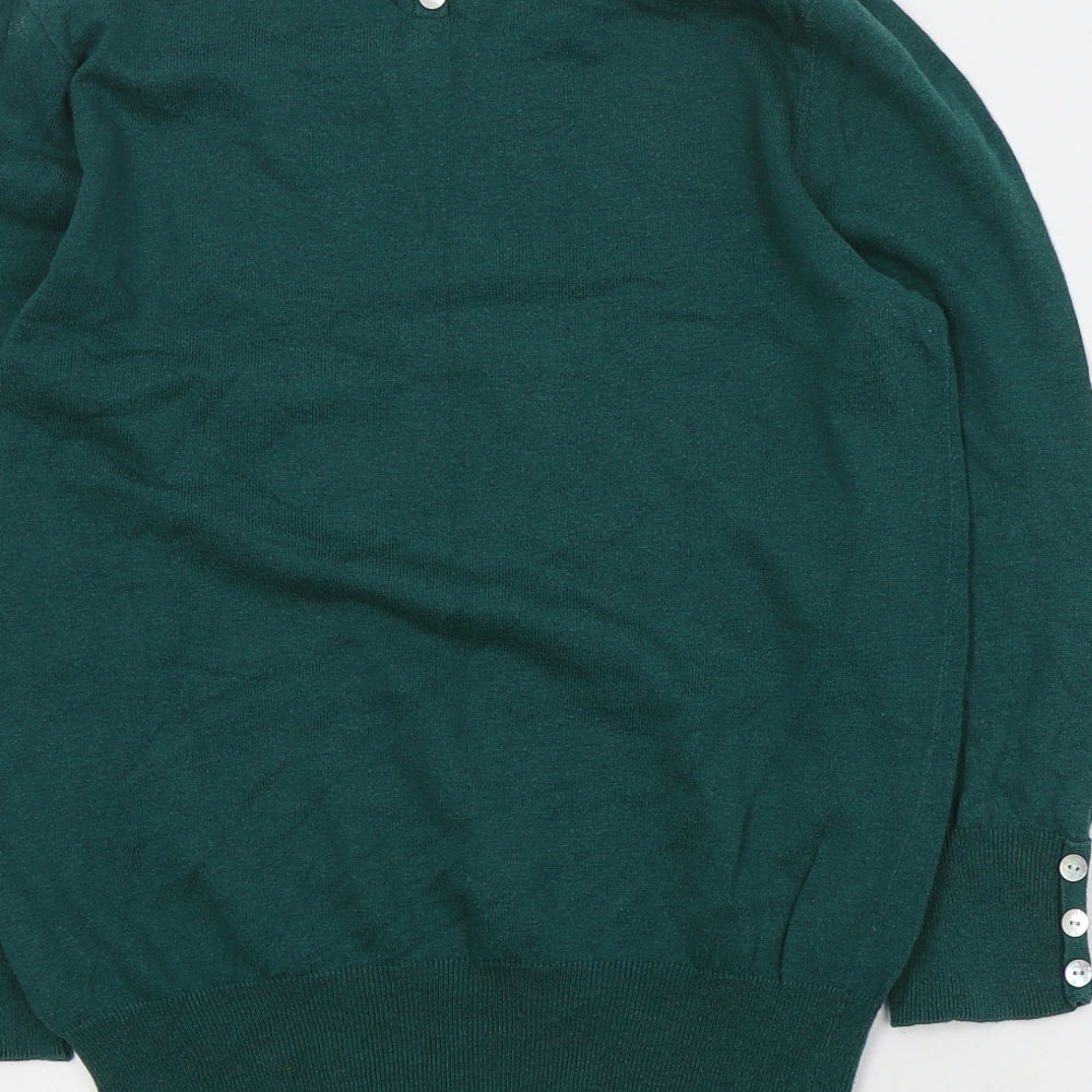 NEXT Womens Green Round Neck  Cotton Pullover Jumper Size 12