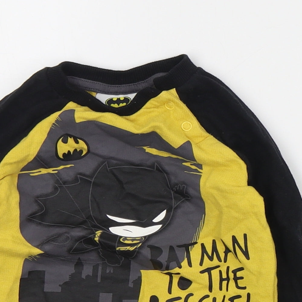 Batman Baby Black  Cotton Pullover Jumper Size 12-18 Months  Snap - Batman