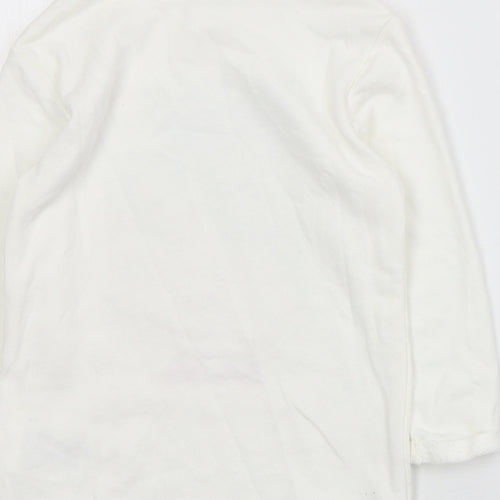 H&M Girls Ivory  Cotton Pullover Sweatshirt Size 3-4 Years  Pullover