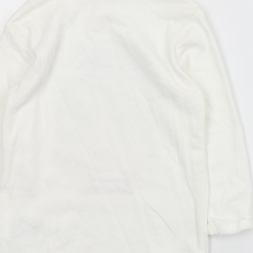 H&M Girls Ivory  Cotton Pullover Sweatshirt Size 3-4 Years  Pullover