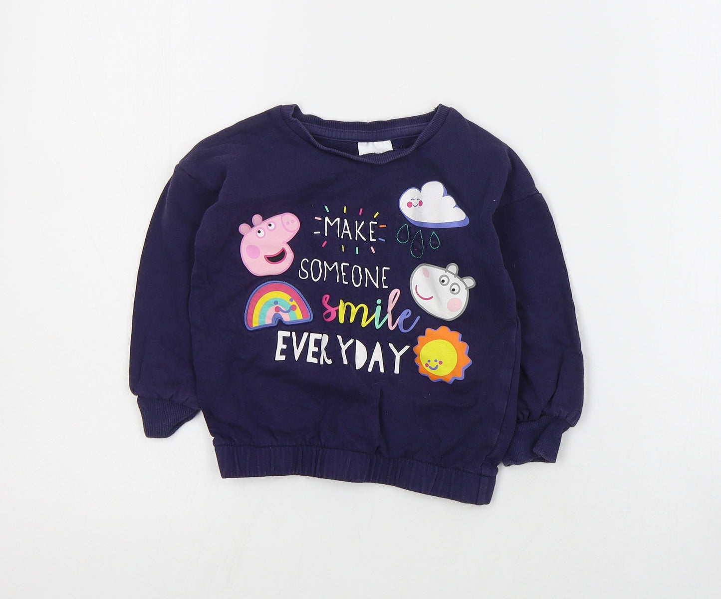 George Girls Blue  Cotton Pullover Sweatshirt Size 2-3 Years  Pullover - Peppa Pig