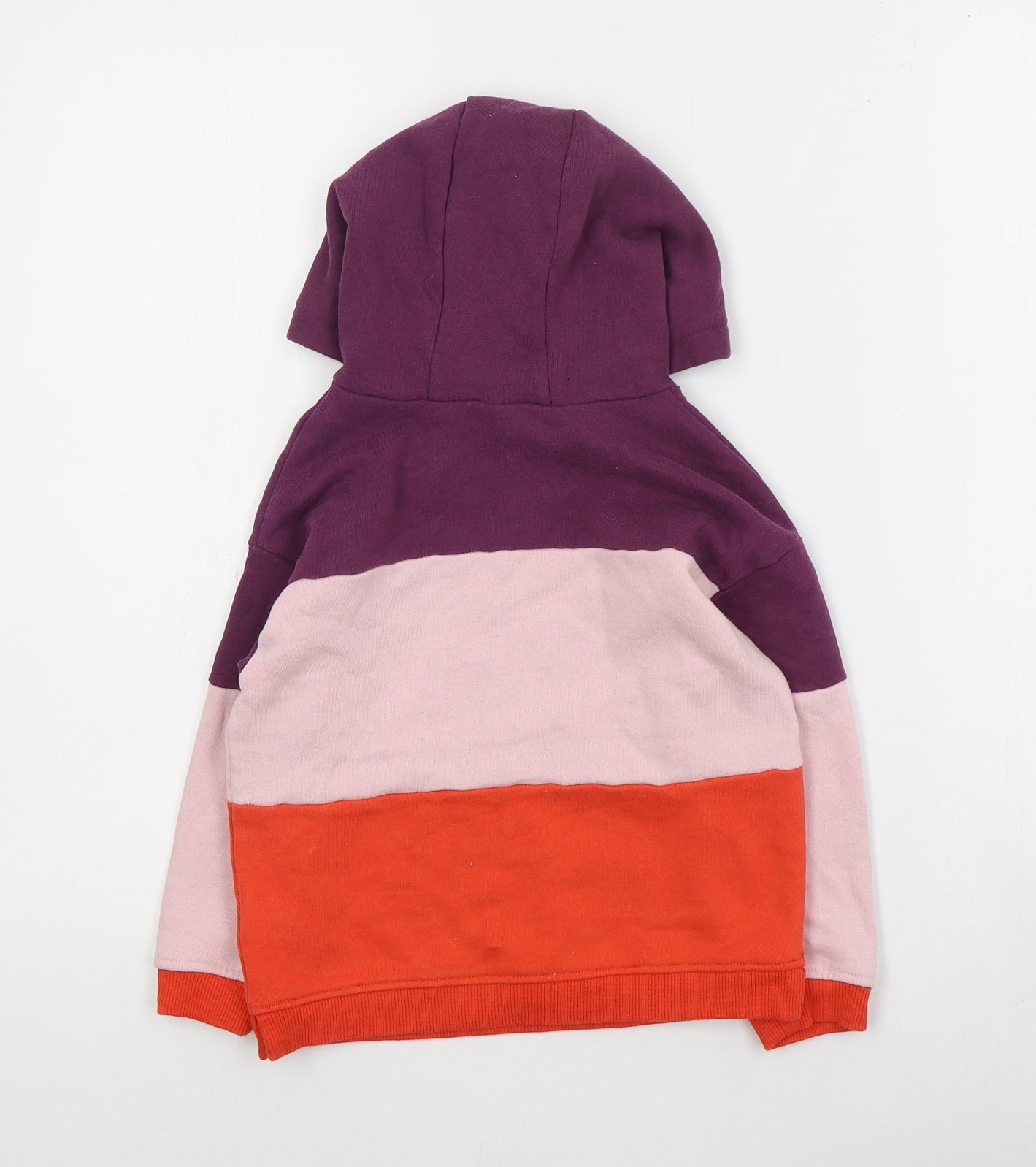 NEXT Girls Purple Colourblock Cotton Pullover Hoodie Size 4-5 Years  Pullover - Bunny