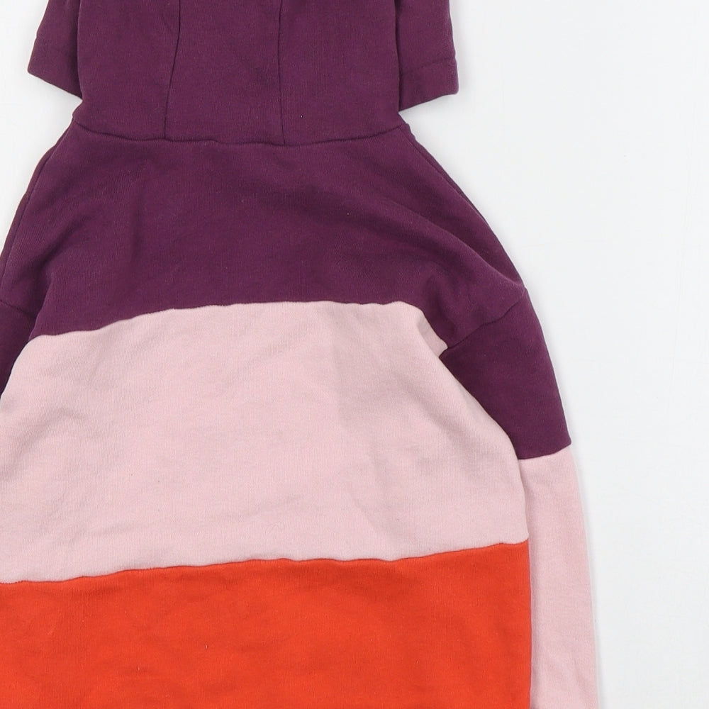 NEXT Girls Purple Colourblock Cotton Pullover Hoodie Size 4-5 Years  Pullover - Bunny