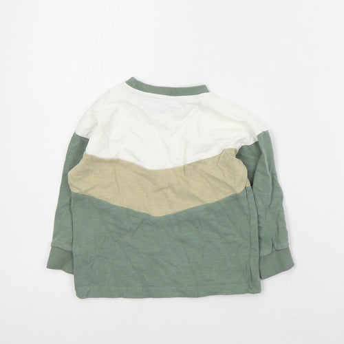 NEXT Baby Green Colourblock Cotton Pullover Jumper Size 18-24 Months  Pullover