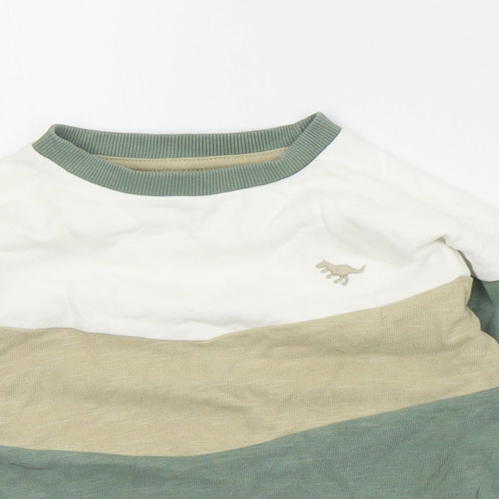 NEXT Baby Green Colourblock Cotton Pullover Jumper Size 18-24 Months  Pullover