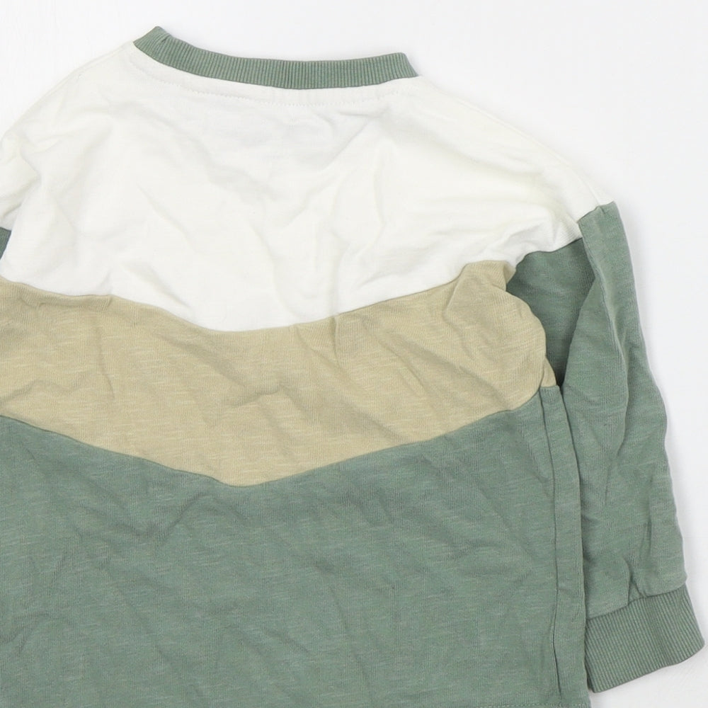 NEXT Baby Green Colourblock Cotton Pullover Jumper Size 18-24 Months  Pullover