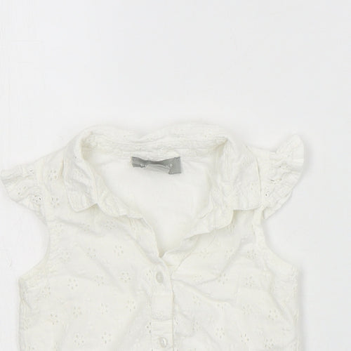 Primark Baby White  Cotton Basic Button-Up Size 12-18 Months Collared Button