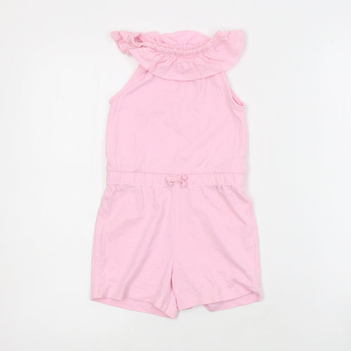 George Girls Pink  Cotton Playsuit One-Piece Size 3-4 Years  Pullover