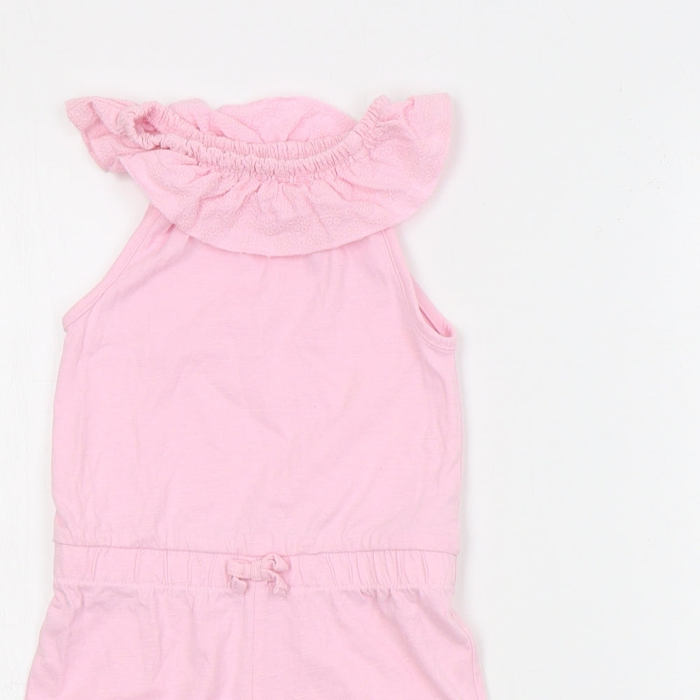 George Girls Pink  Cotton Playsuit One-Piece Size 3-4 Years  Pullover