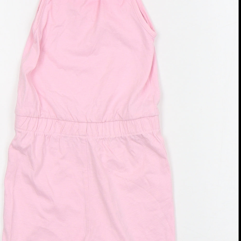 George Girls Pink  Cotton Playsuit One-Piece Size 3-4 Years  Pullover