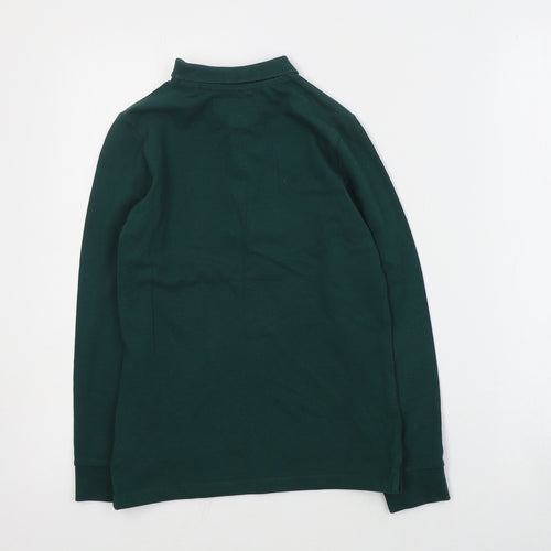 NEXT Boys Green  Cotton Basic Polo Size 8 Years Collared Button