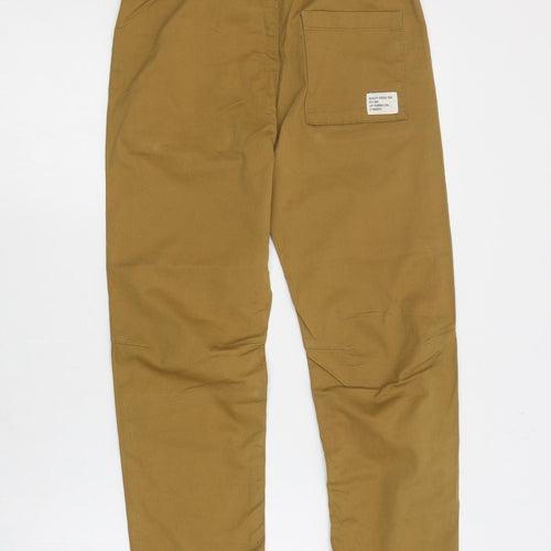 Marks and Spencer Boys Brown  Cotton Chino Trousers Size 9-10 Years  Regular Pullover