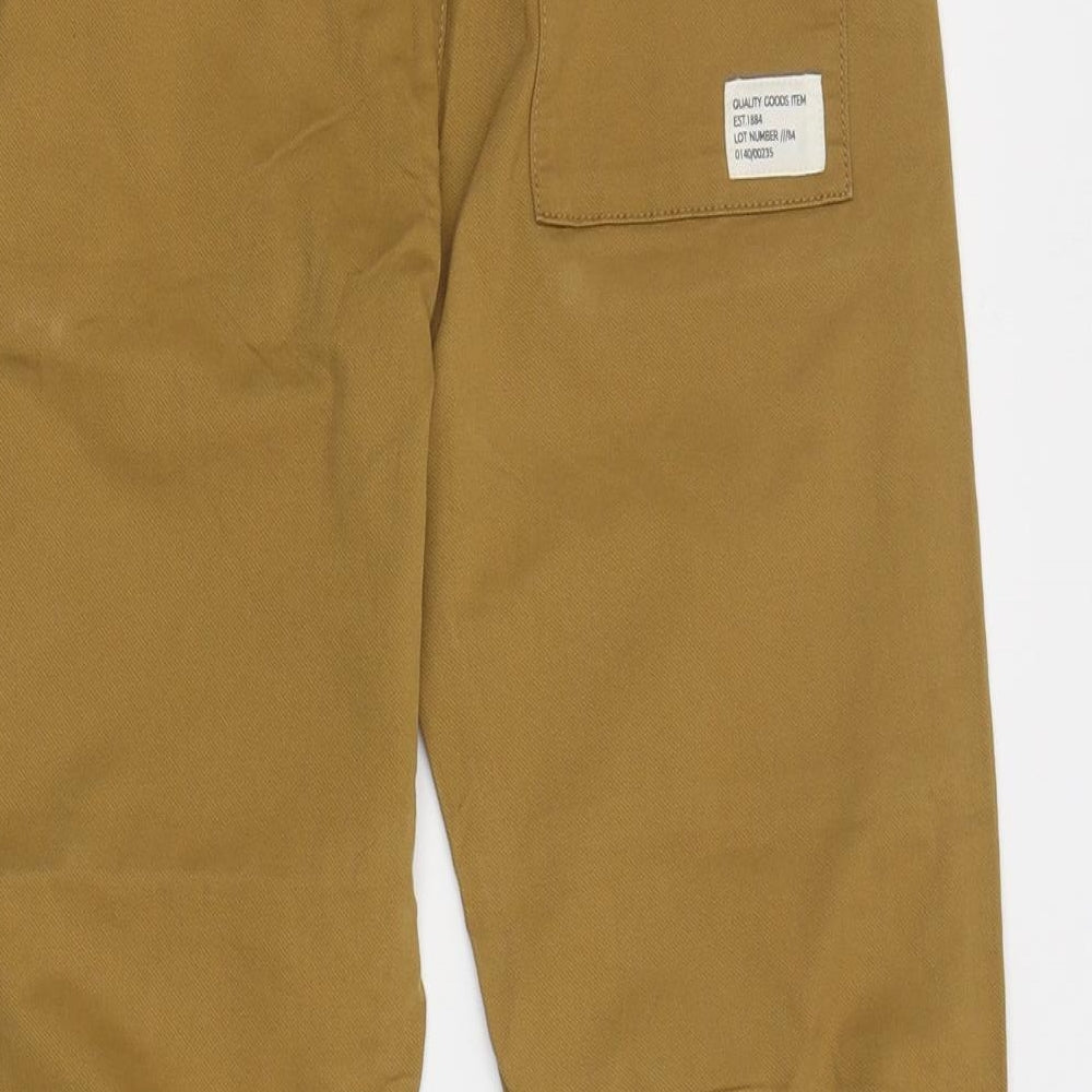 Marks and Spencer Boys Brown  Cotton Chino Trousers Size 9-10 Years  Regular Pullover
