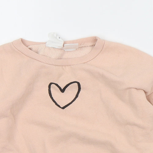 Zara Girls Pink  Cotton Pullover Sweatshirt Size 3-4 Years  Pullover