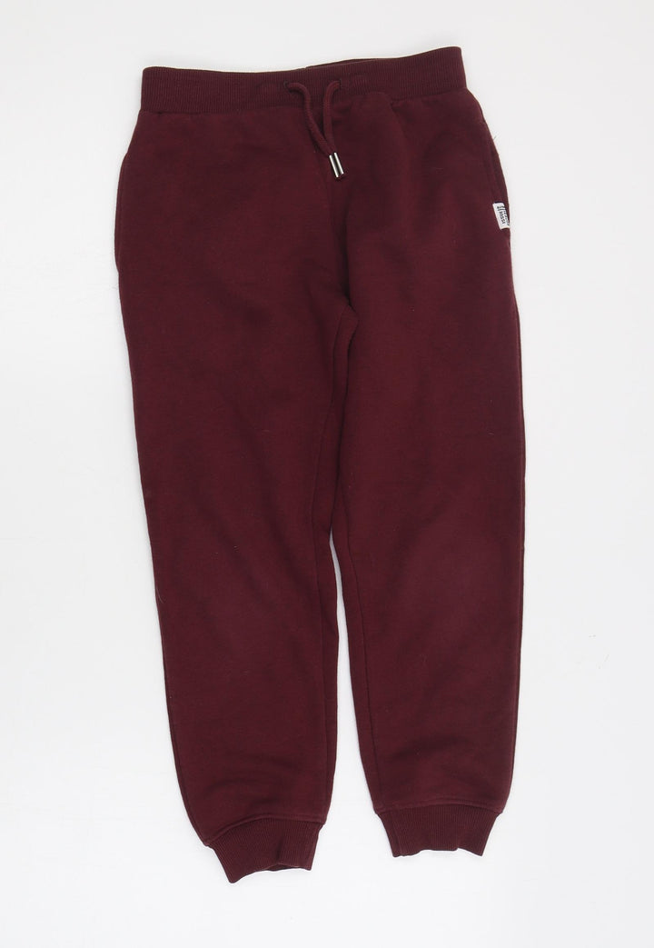 New Look Girls Red  Cotton Jogger Trousers Size 9 Months  Regular Drawstring