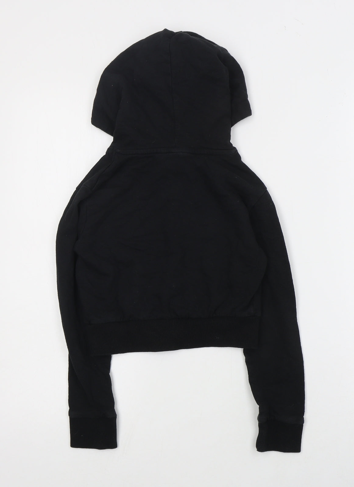 Closure Girls Black  Cotton Pullover Hoodie Size 8 Years  Pullover - Cropped