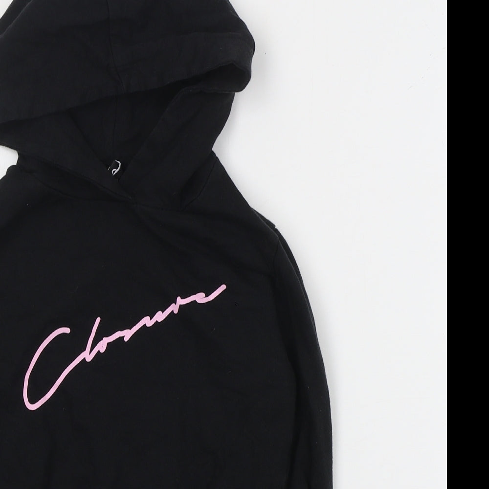 Closure Girls Black  Cotton Pullover Hoodie Size 8 Years  Pullover - Cropped