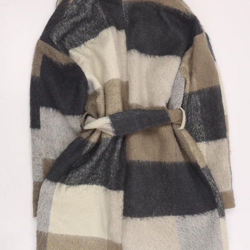 NEXT Womens Brown Striped  Trench Coat Coat Size 14  Tie