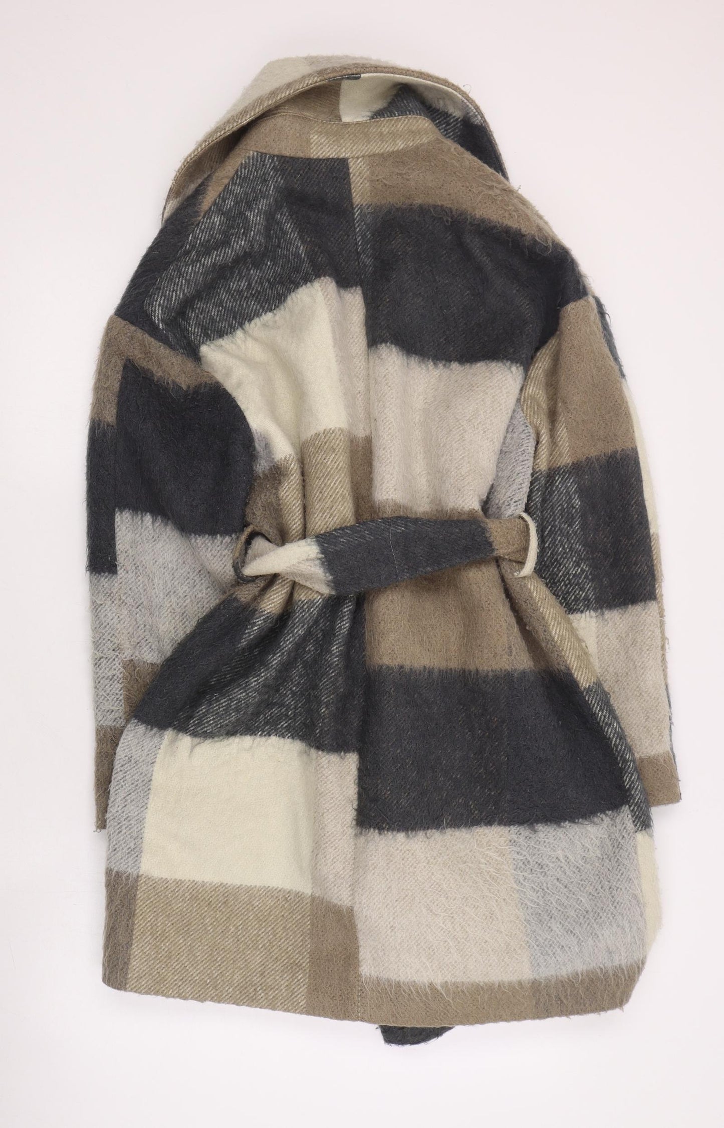 NEXT Womens Brown Striped  Trench Coat Coat Size 14  Tie