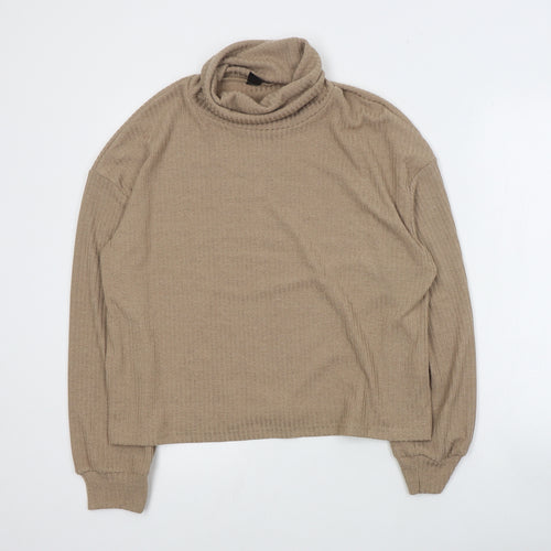 SheIn Womens Brown Roll Neck  Polyester Pullover Jumper Size L