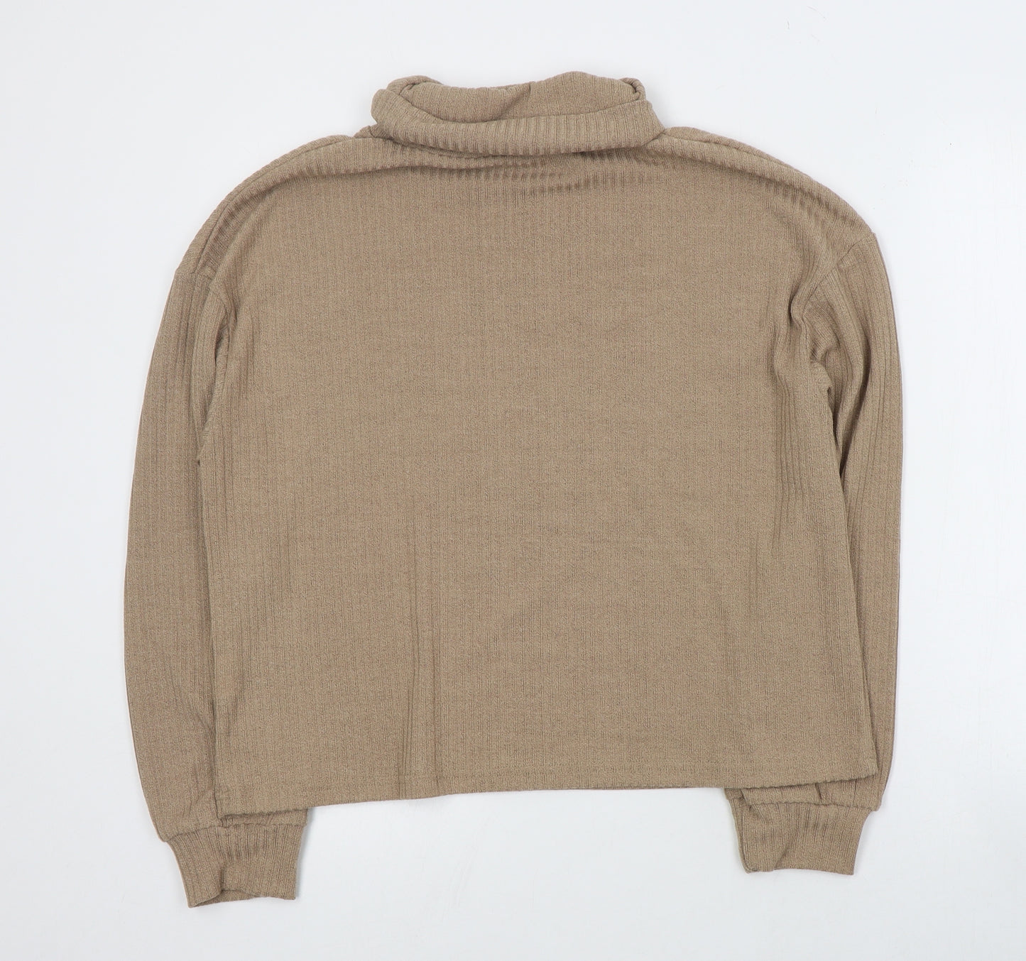 SheIn Womens Brown Roll Neck  Polyester Pullover Jumper Size L