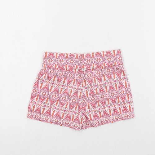 Dunnes Girls Red Geometric Cotton Hot Pants Shorts Size 5 Years  Regular