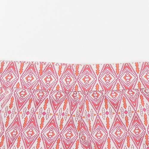 Dunnes Girls Red Geometric Cotton Hot Pants Shorts Size 5 Years  Regular