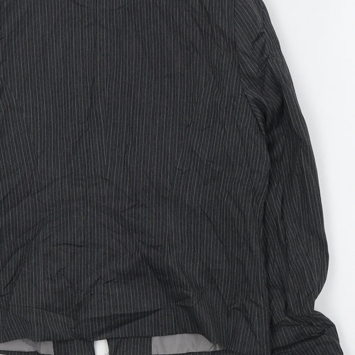 Debenhams Womens Grey Striped  Jacket Blazer Size 12  Button