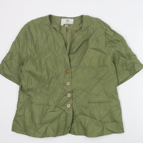 Paul Berman Womens Green  Polyester Basic Blouse Size 18 Round Neck