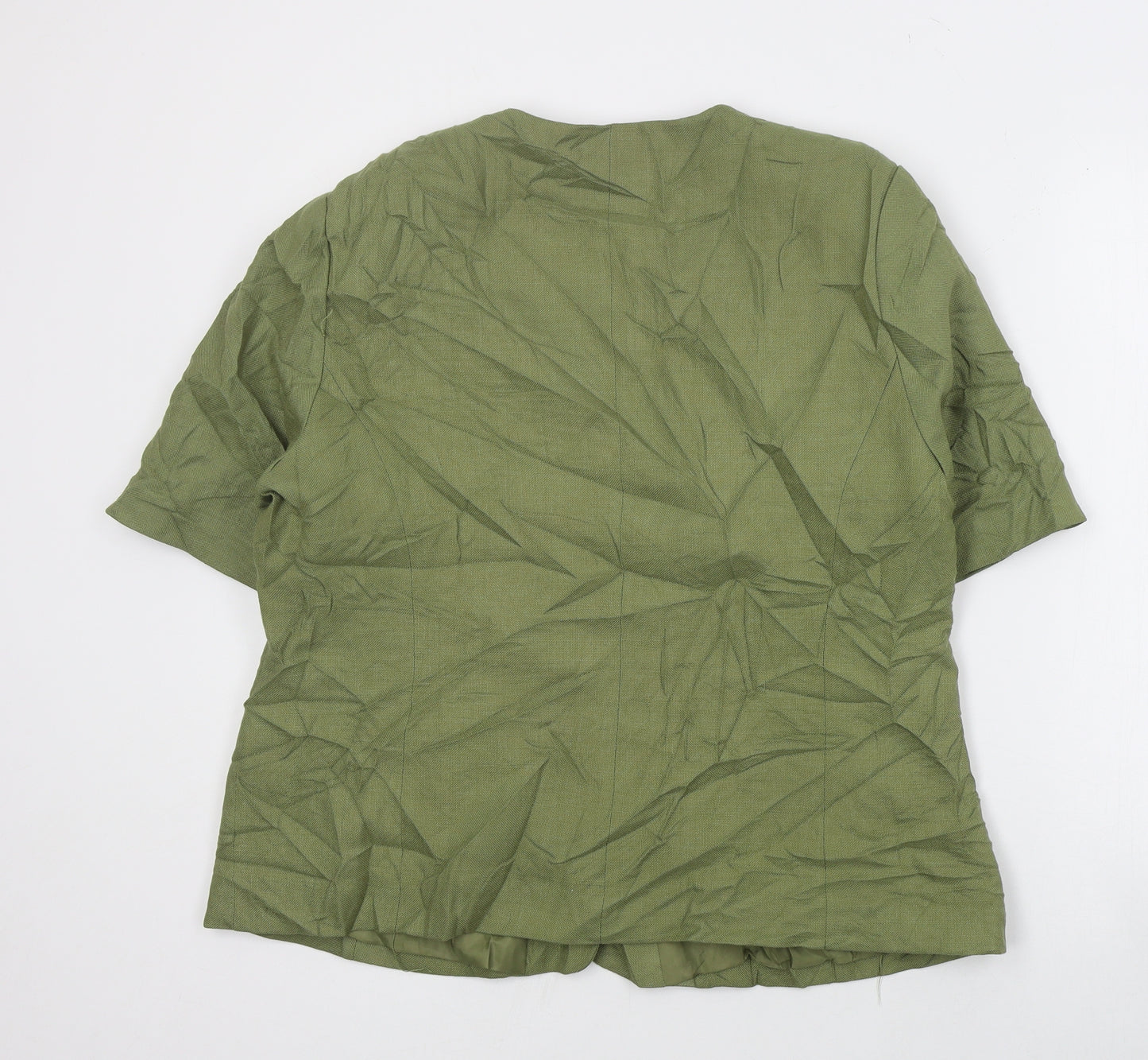 Paul Berman Womens Green  Polyester Basic Blouse Size 18 Round Neck
