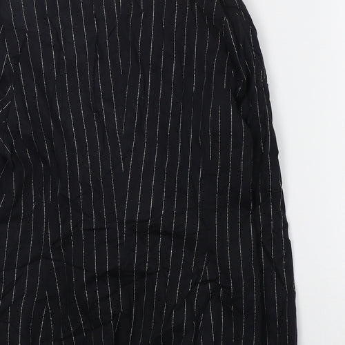 Fransa Womens Black Striped  Jacket Blazer Size L  Button