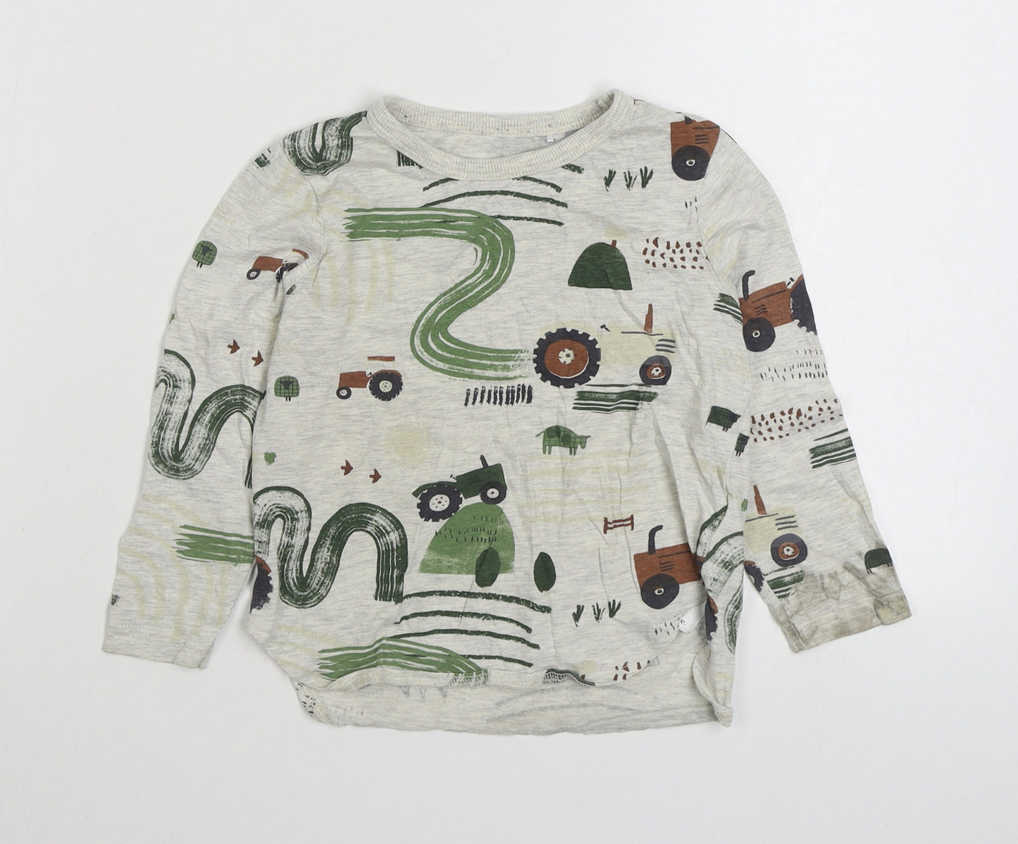 George Boys Multicoloured Geometric Cotton Basic T-Shirt Size 3-4 Years Round Neck Pullover
