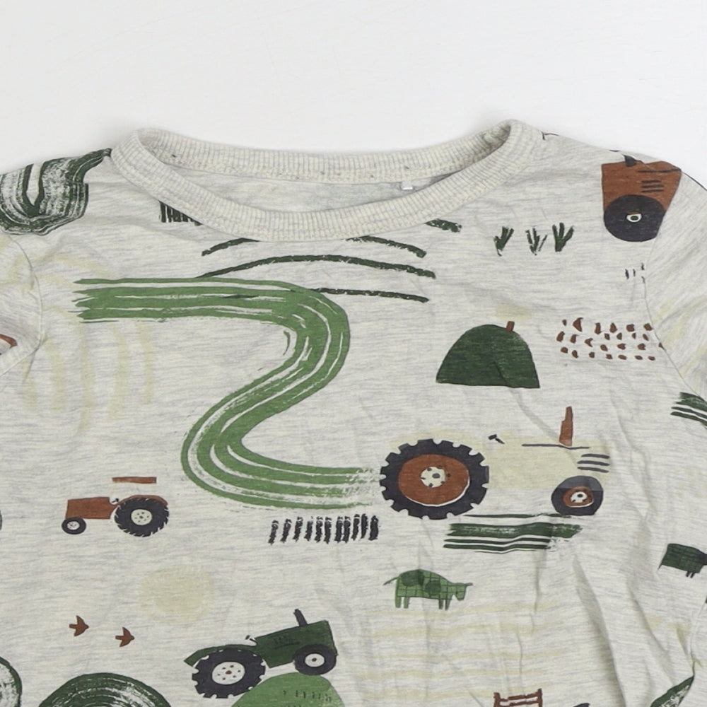George Boys Multicoloured Geometric Cotton Basic T-Shirt Size 3-4 Years Round Neck Pullover