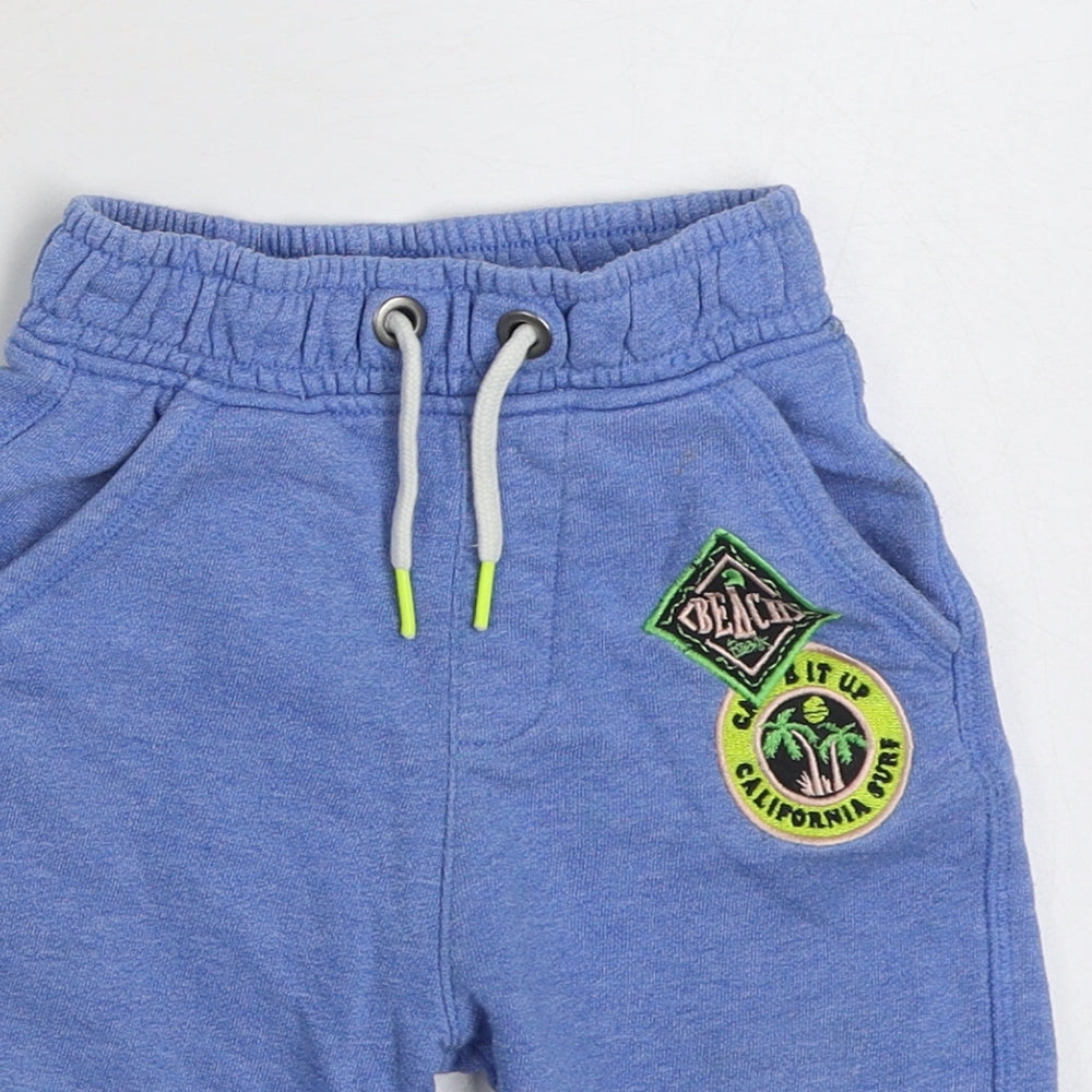 TU Boys Blue  Cotton Jogger Trousers Size 3 Years  Regular Tie