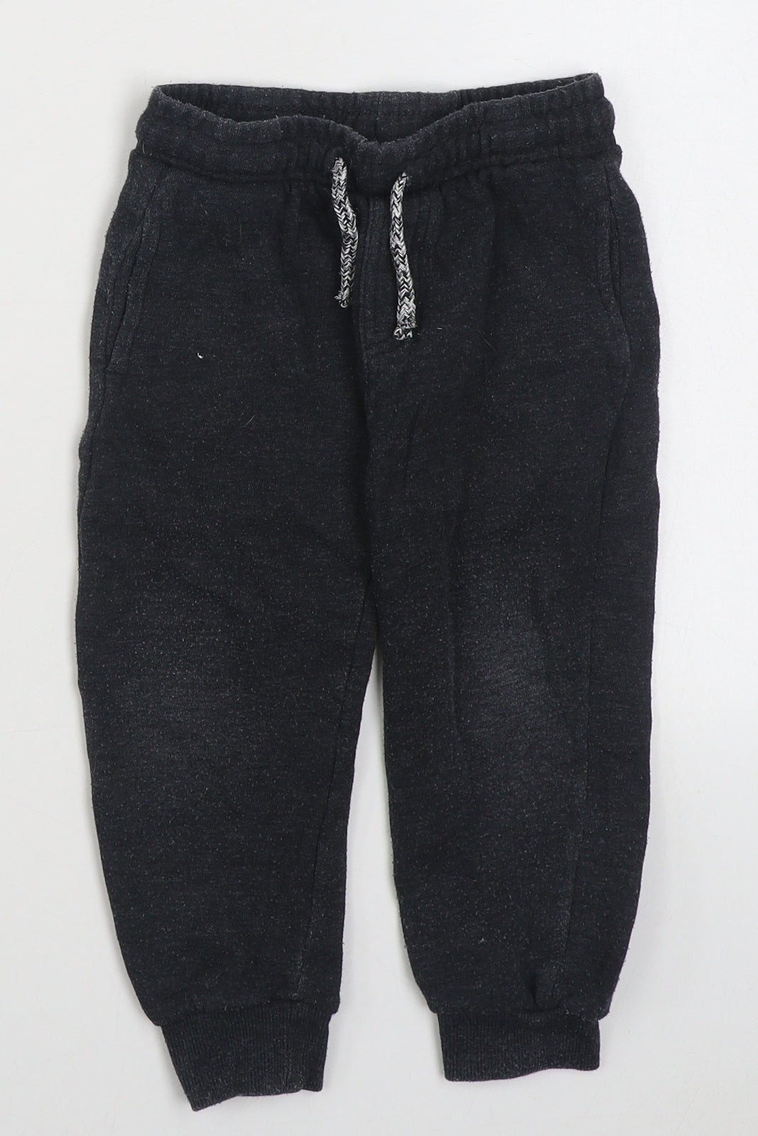 F&F Boys Grey  Cotton Jogger Trousers Size 2-3 Years  Regular Tie
