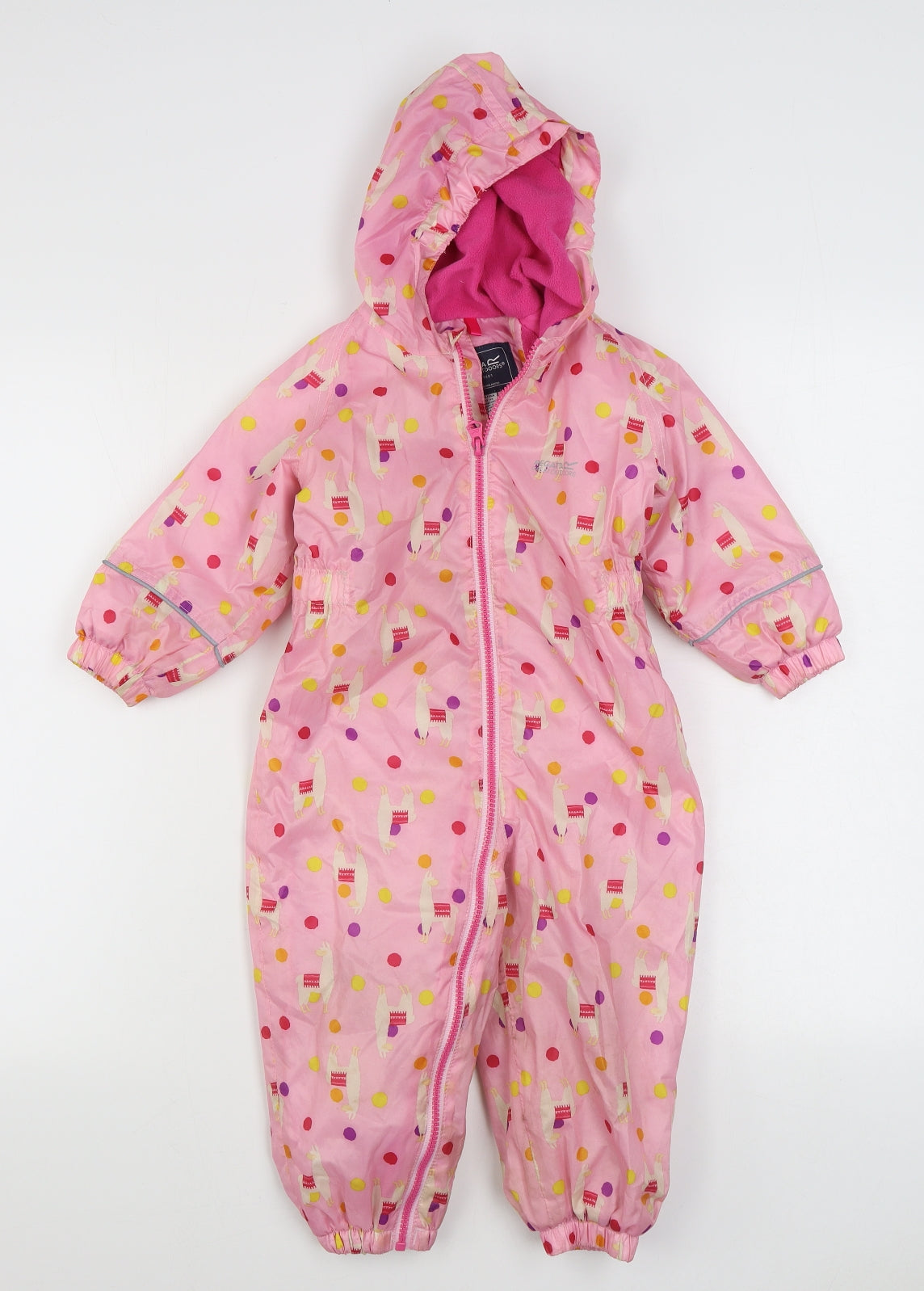Regatta Girls Pink Geometric Polyester Coverall Outfit/Set Size 18-24 Months  Zip