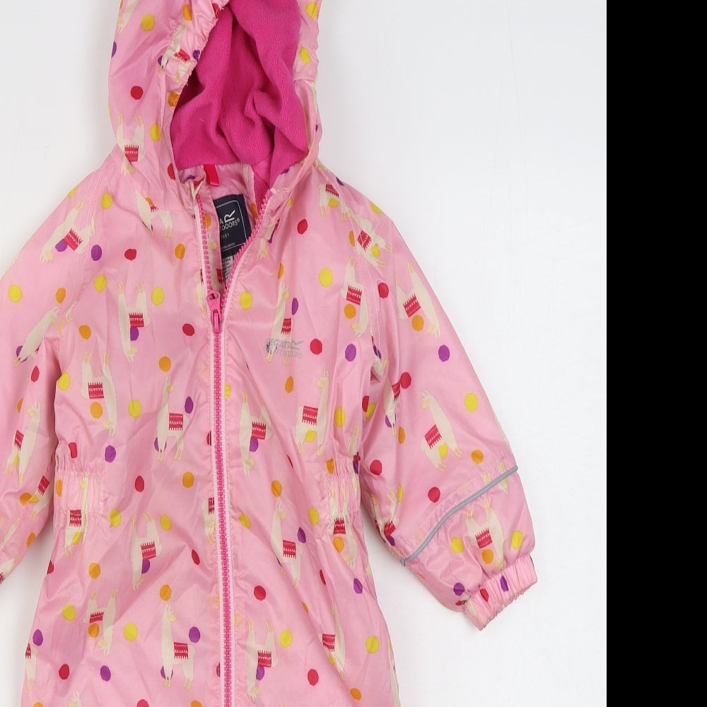 Regatta Girls Pink Geometric Polyester Coverall Outfit/Set Size 18-24 Months  Zip
