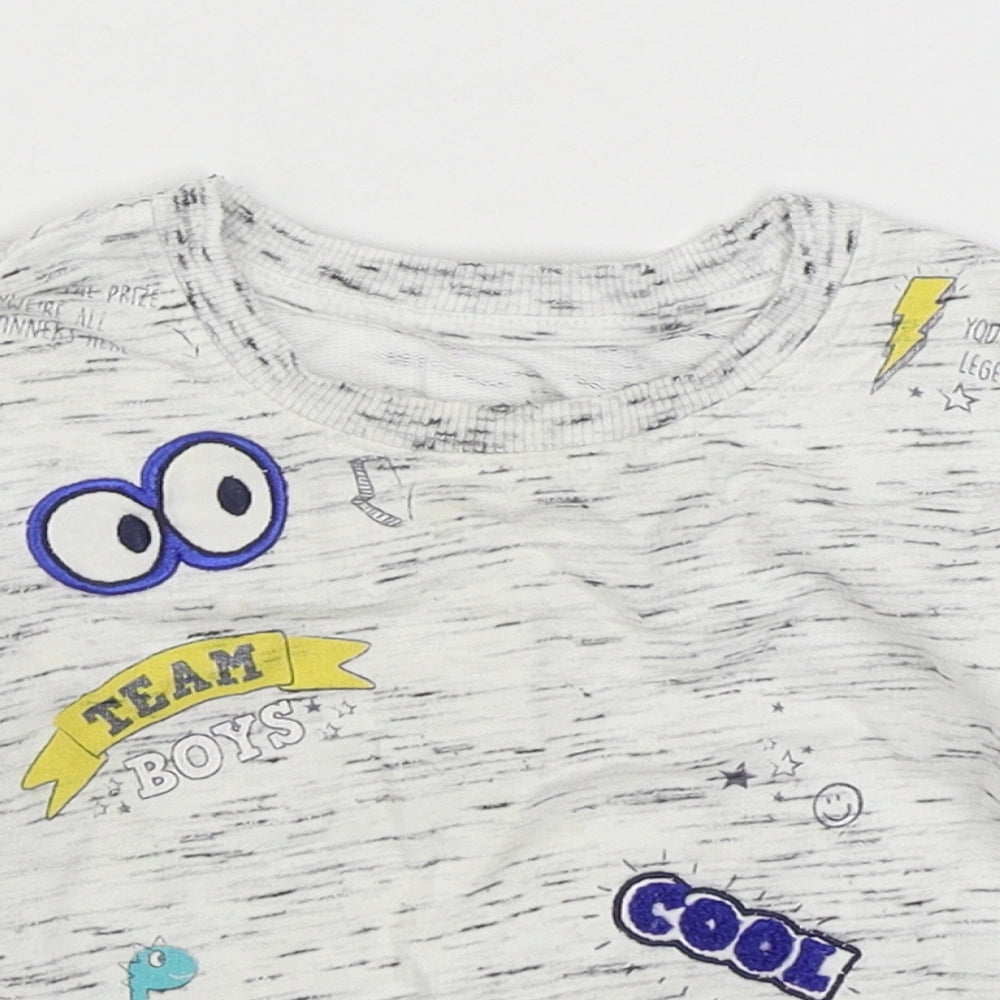 Dunnes Stores Boys White  Cotton Basic T-Shirt Size 6-9 Months Round Neck Pullover