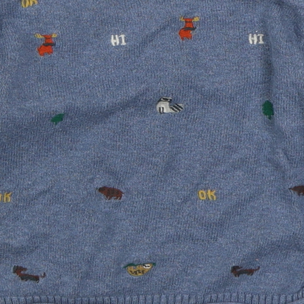 NEXT Boys Blue Geometric 100% Cotton Pullover Jumper Size 6-9 Months  Pullover