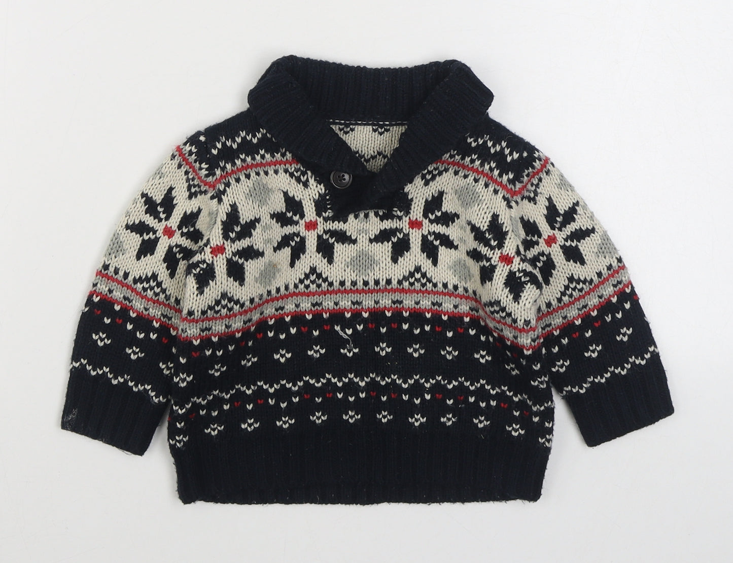 George Boys Multicoloured Fair Isle Acrylic Pullover Jumper Size 6-9 Months  Pullover