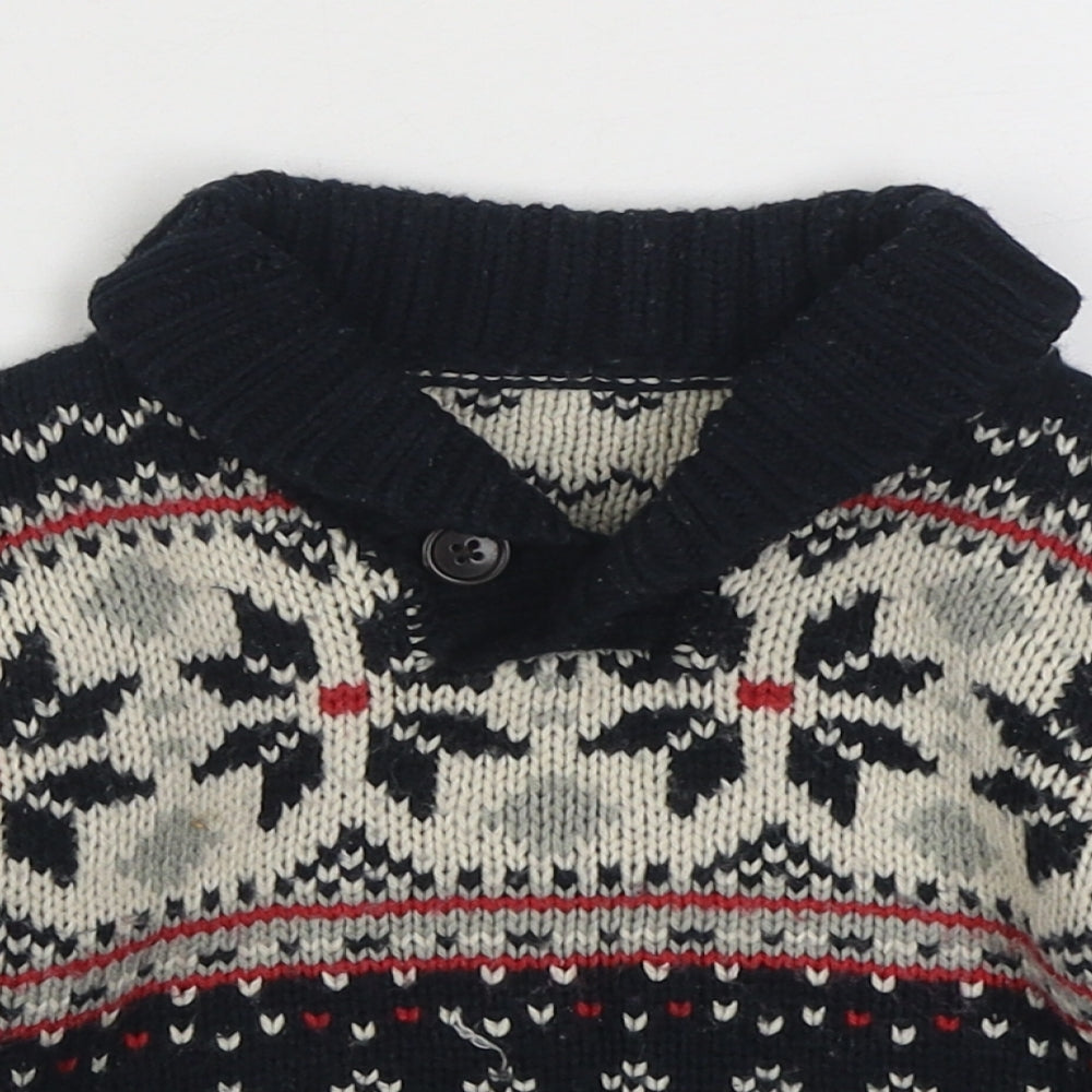 George Boys Multicoloured Fair Isle Acrylic Pullover Jumper Size 6-9 Months  Pullover