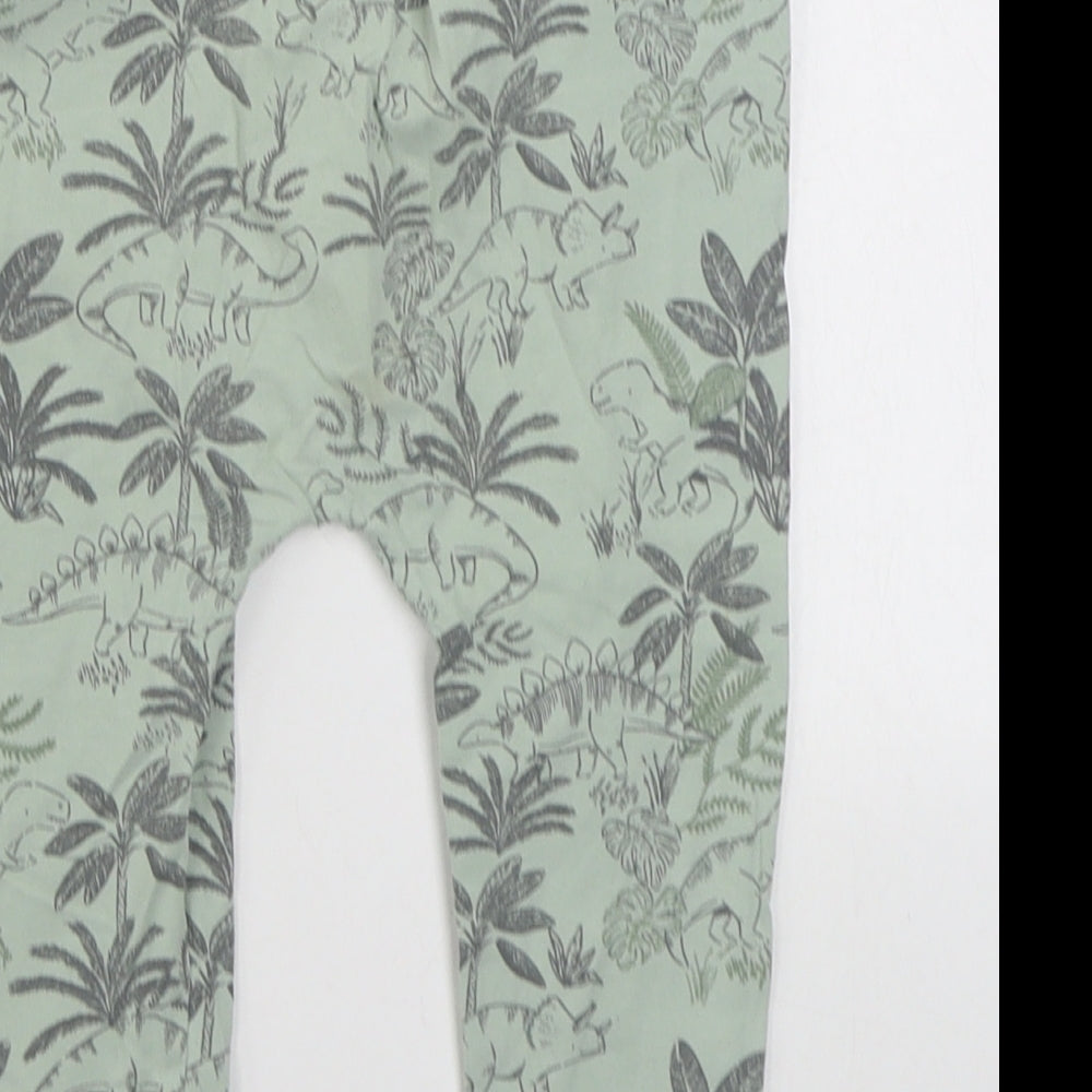 TU Boys Green Geometric Cotton Jogger Trousers Size 12-18 Months
