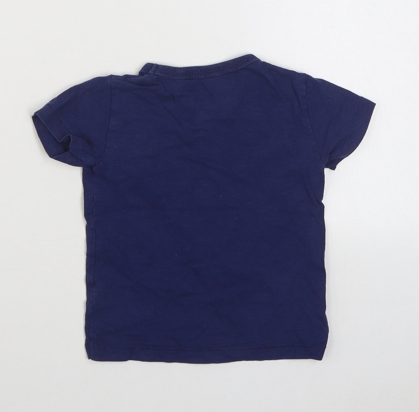 NEXT Boys Blue  100% Cotton Basic T-Shirt Size 9-12 Months Round Neck Pullover