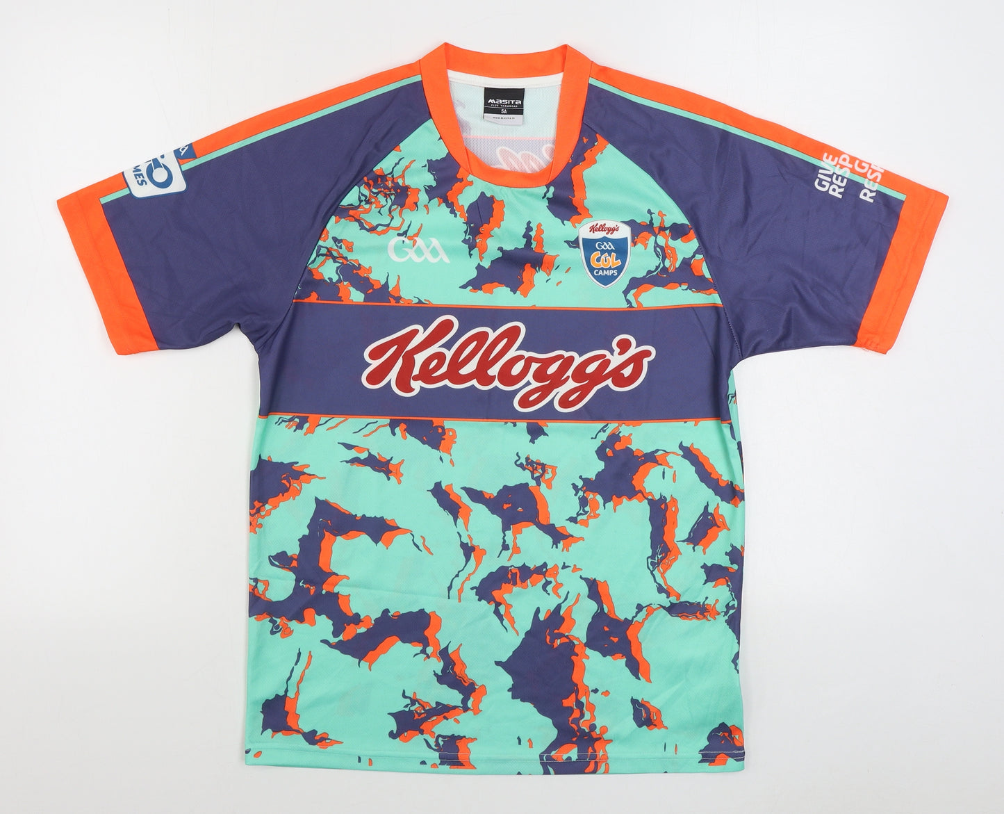 Masita Mens Multicoloured Geometric Polyester Basic T-Shirt Size S Round Neck Pullover