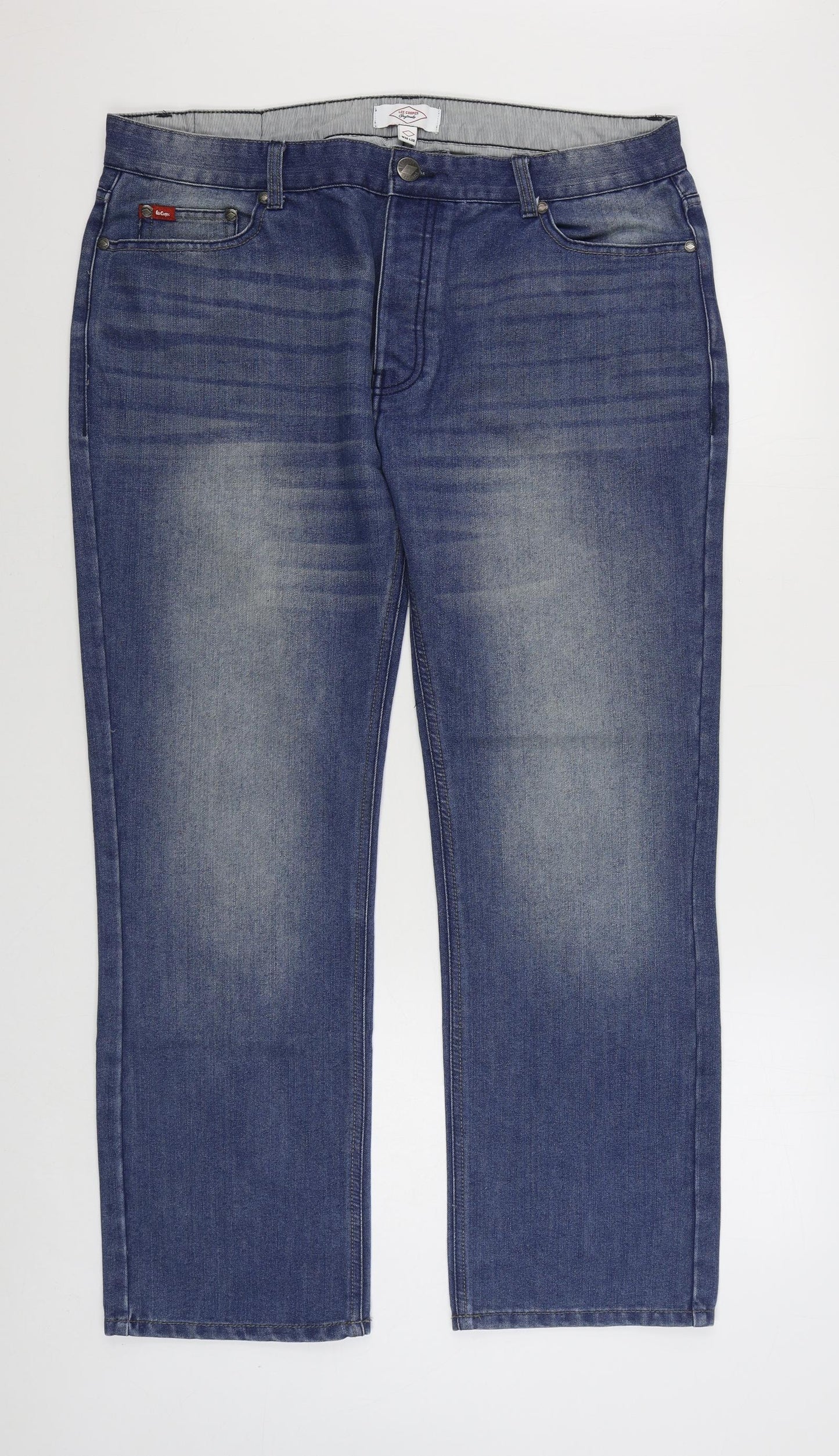 Lee Cooper Mens Blue  Cotton Straight Jeans Size 36 in L30 in Regular Zip