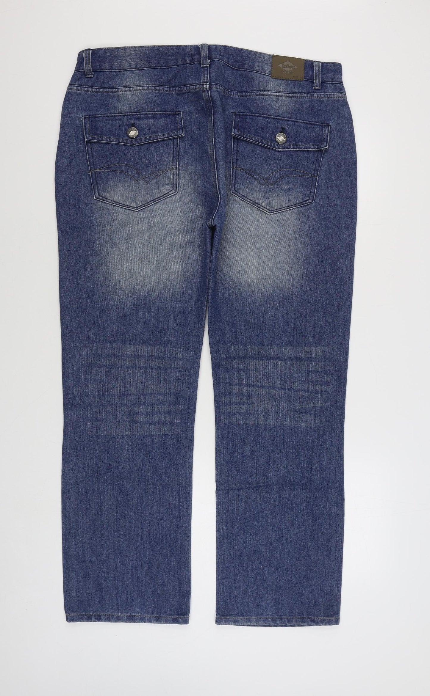 Lee Cooper Mens Blue  Cotton Straight Jeans Size 36 in L30 in Regular Zip