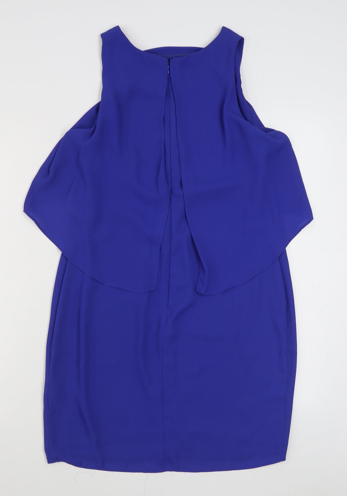 New Look Womens Blue  Polyester Sheath  Size 12  Scoop Neck Zip
