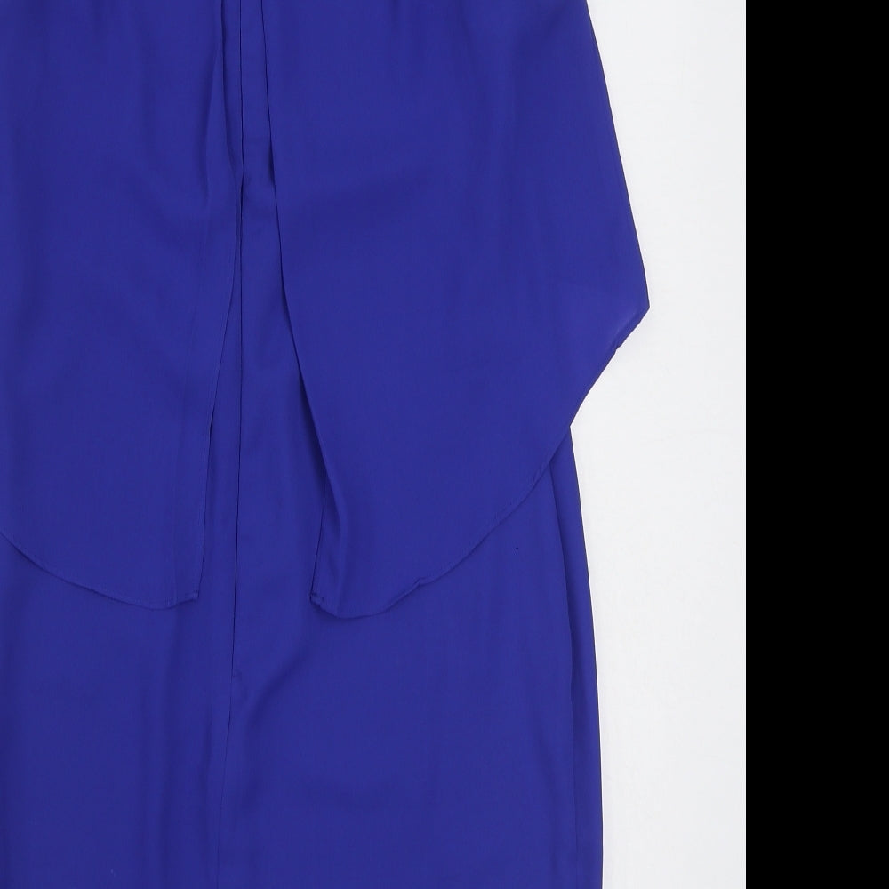 New Look Womens Blue  Polyester Sheath  Size 12  Scoop Neck Zip