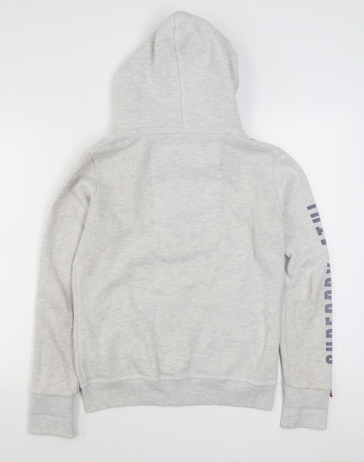 Superdry Womens Grey  Cotton Full Zip Hoodie Size S  Zip