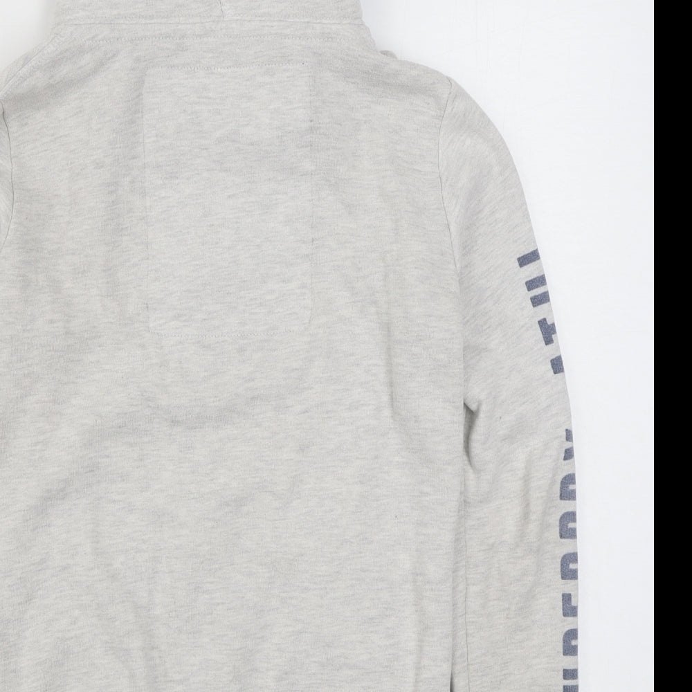 Superdry Womens Grey  Cotton Full Zip Hoodie Size S  Zip